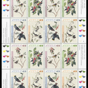 Canada Stamp SHEET#2039a - John James Audubon's Birds-2 (2004) 4 x 49¢ Se-tenant block of 4 (2036-2039)