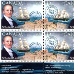 Canada Stamp PB#2042a - Pioneers of Transatlantic Mail Service (2004) 2 x 49¢