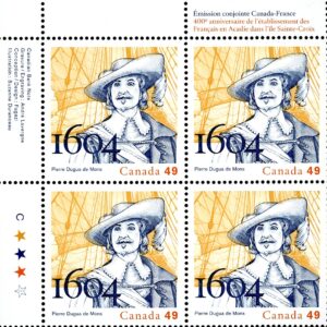 Canada Stamp PB#2044 - Pierre Dugua, Sieur de Mons (2004) 49¢