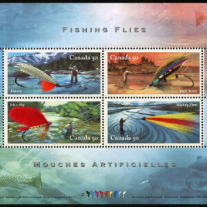 Canada Stamp #2087 - Fishing Flies (2005) 4 x 50¢ Souvenir sheet