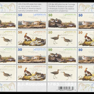Canada Stamp SHEET#2098a - John James Audubon's Birds-3 (2005) 4 x 50¢ Se-tenant block of 4 (2095-2098)