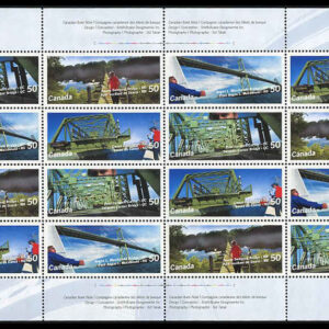Canada Stamp SHEET#2103a - Canadian Bridges (2005) 4 x 50¢ Se-tenant block or strip of 4 (2100-2103)