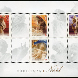 Canada Stamp #2343 - Christmas: The Nativity Scene (2009) 2 x (P), 1 x 98¢, 1 x $1.65 Souvenir sheet of 4