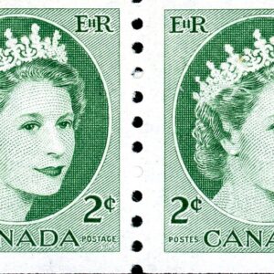 Canada Stamp #345pa - Queen Elizabeth II (1954) 2 x 2¢ Pair