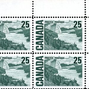 Canada PB#465 - Solemn Land, by J.E.H. MacDonald (1967) 25¢ PLATE BLOCK 2