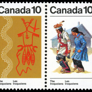 Canada Stamp #581ai - Iroquoian Indians (1976) 2 x 10¢ Se-tenant pair (580i, 581iii), LF