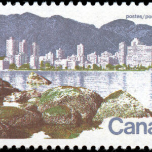 Canada Stamp #600iv - Vancouver (1972) $1 Short $ flaw and dot after "Postes" (pos. 22)