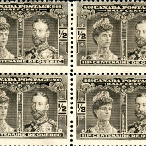 Canada Stamp #96i - Prince & Princess of Wales (1908) ½¢ Major re-entry (pos. 44) (MH)