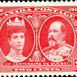 Canada Stamp #98 - King Edward VII & Queen Alexandra (1908) 2¢ (FVF-MH)