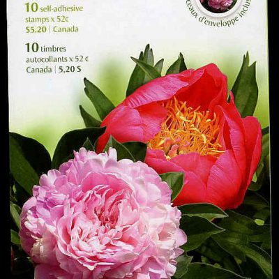 Canada Stamp Booklet - #BK369 - peonies (2008) 10 x 52¢