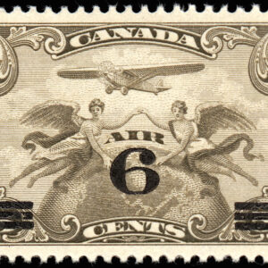 Canada Stamp - Air Mail #C3 - C1 Surcharged (Two winged figures against globe) (1932) 6¢ (FVF-NH)