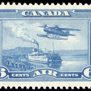 Canada Stamp - Air Mail #C6 - Monoplane over Mackenzie River, NWT (1938) 6¢ (VF-MH)