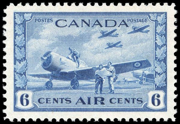 Canada Stamp - Air Mail #C7 - British Commonwealth Air Training Plan (1942) 6¢ (VF-MLH)