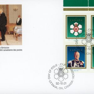 Canada FDC PB#1447a - Order of Canada / Roland Michener (1992) 2 x 42¢