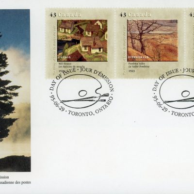 Canada FDC#1559 - Canada Day-Group of Seven (1995) 3 x 43¢ Souvenir Sheet of 3 (Three original members)