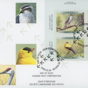 Canada FDC PB#1773a - Birds of Canada-4a (1999) 4 x 46¢ Se-tenant block 4 different (1770-1773)