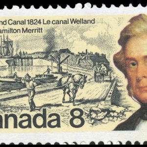 Canada Stamp #655i - Merritt and Welland Canal (1974) 8¢ LF