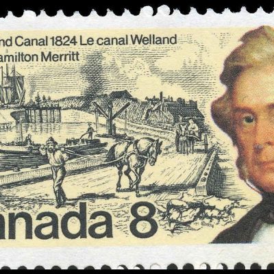 Canada Stamp #655i - Merritt and Welland Canal (1974) 8¢ LF