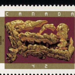 Canada Stamp #1440a - Canadian Minerals (1992) 5 x 42¢ Horizontal strip of 5 (1436-1440) UNFOLDED FROM ANNUAL COLLECTION