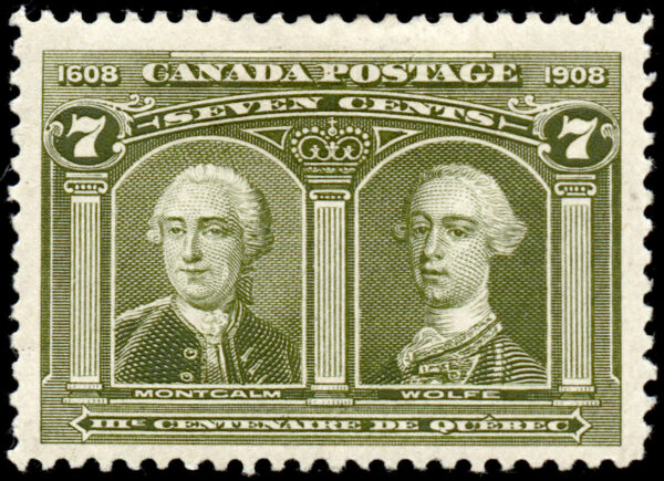 Canada Stamp #100 - Montcalm & Wolfe (1908) 7¢ (FVF-MNH)