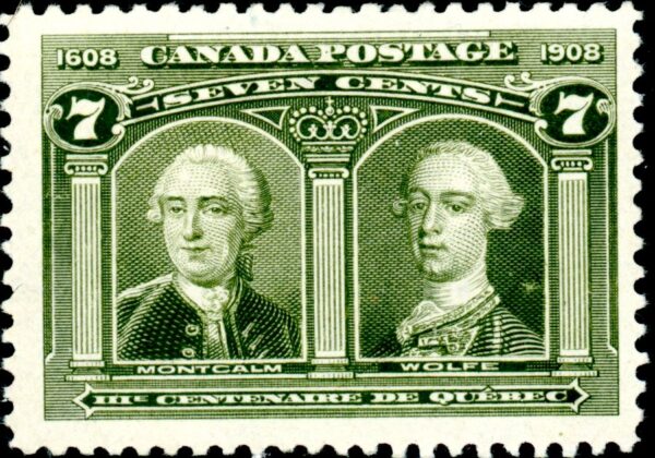 Canada Stamp #100 - Montcalm & Wolfe (1908) 7¢ (VF-U)