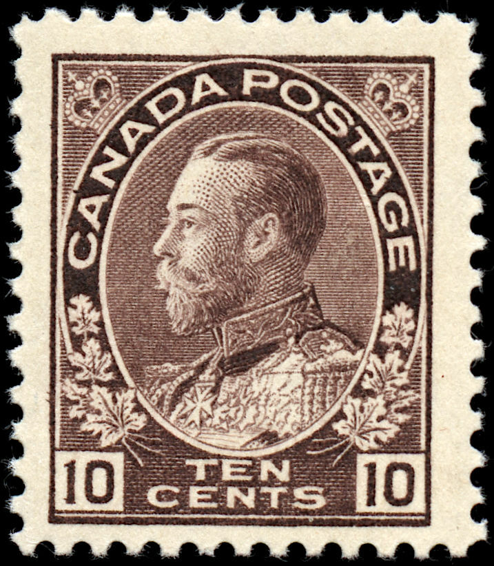 Canada Stamp #116 - King George V (1912) 10¢ (FVF-MH)