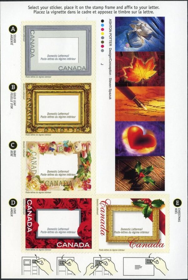 Canada Stamp #1918 - Picture Postage (2001) 5 x 47¢ Booklet pane of 5