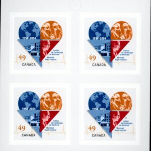 Canada Stamp #2056a - Montreal Heart Institute (2004) 4 x 49¢ Booklet pane of 4