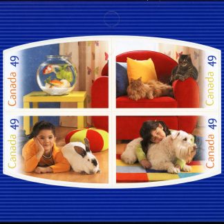 Canada Stamp #2060a - Pets (2004) 4 x 49¢ Booklet pane of 4