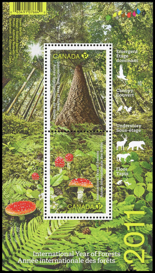 Canada Stamp #2461 - International Year of Forests (2011) 2 x (P) Souvenir sheet of 2