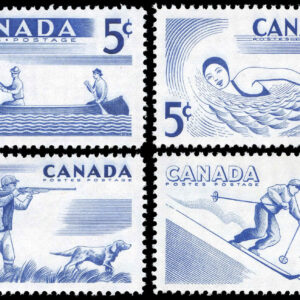 Canada Stamp #365-8 - Recreation Sports (1957) 4 x 5¢ Set of 4 MNH