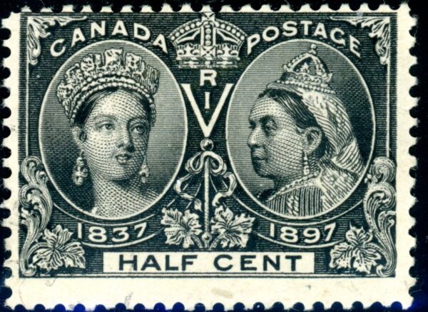 Canada Stamp #50 - Queen Victoria Jubilee (1897) ½¢ (F-U)