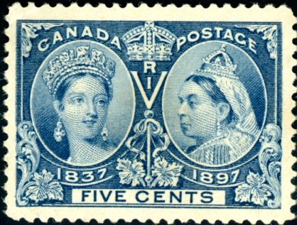 Canada Stamp #54 - Queen Victoria Jubilee (1897) 5¢ - MNH - actual scan