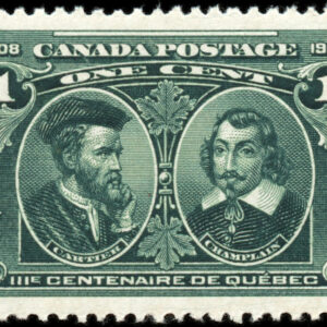 Canada Stamp #97I - Cartier & Champlain (1908) 1¢ (VFF-MH) (HAIRLINES)