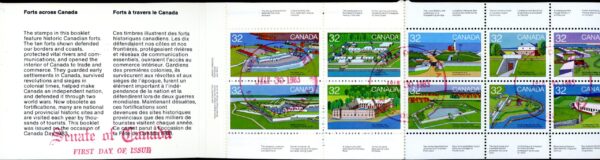 Canada Stamp Booklet - #BK86 w/First Day Cancel (1983) 10 x 32¢ Se-tenant pane of 10 x 32¢ (992a)