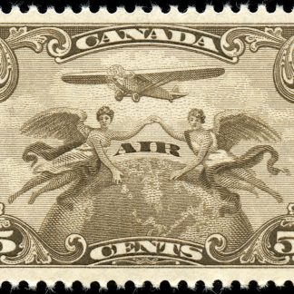 Canada Stamp - C - Air Mail #C1 - Two winged figures against globe (1928) 5¢ (VF-MH)