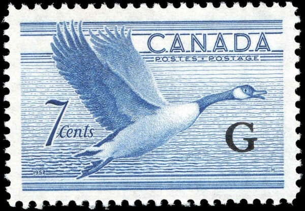 Canada Stamp - O - Official #O31 - Canada Goose (b) (1951) 7¢ Overprinted G
