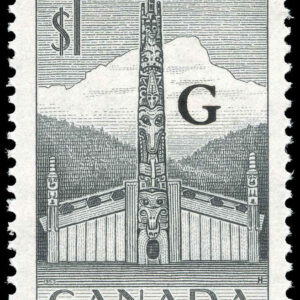 Canada Stamp - O - Official #O32 - Pacific Coast Totem Pole (b) (1951) 100 Overprinted G MNH (MH)