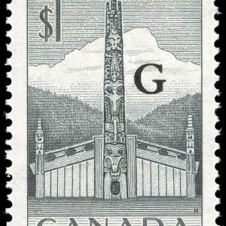 Canada Stamp - O - Official #O32 - Pacific Coast Totem Pole (b) (1951) 100 Overprinted G MNH (MH)