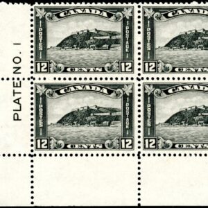 Canada PLATE BLOCK #174 - Quebec Citadel (1930) 12¢ VF-NH