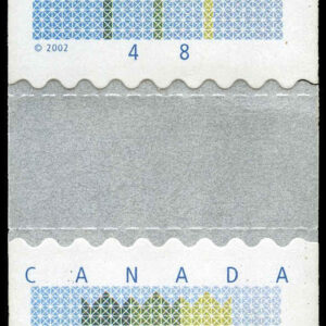Canada Stamp #1927i - Stylized Maple leaf (2002) 4 x 48¢ Gutter strip of 4