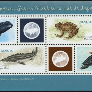 Canada Stamp #2229 - Endangered Species-2 (2007) 4 x 52¢ Souvenir sheet of 4