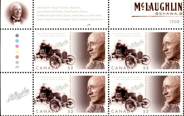Canada Stamp PB#2284 - McLaughlin-Buick, McLaughlin (1871-1972) (2008) 4X52¢