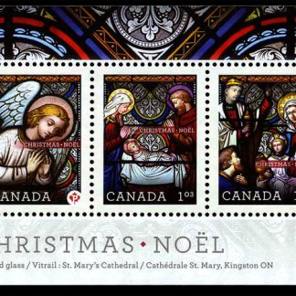Canada Stamp #2490 - Christmas - Stained Glass (2011) (P) + $1.03 + $1.75 Souvenir sheet of 3