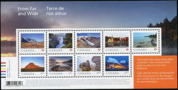 Canada Stamp #3138 - From Far and Wide (2) (2019) $11.37 Souvenir sheet of 9