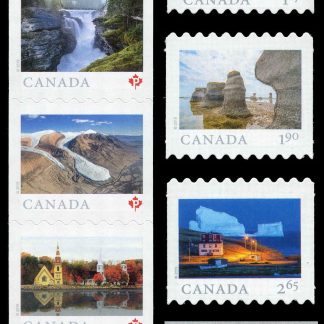 Canada Stamp #3148a-52 - From Far and Wide (2) (2019) 5 x P (90¢), $1.05, $1.27, $1.90, $2.65 Set of 9 stamps, die cut to shape