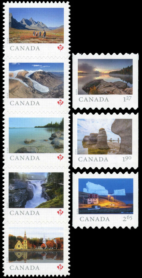 Canada Stamp #3157i-60i - From Far and Wide (2) (2019) 5 x P (90¢), $1.27, $1.90, $2.65 Set of 8, die cut to shape from Quarterly Pack