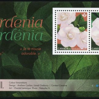Canada Stamp #3166 - Gardenia (2019) $1.80 Souvenir sheet of 2