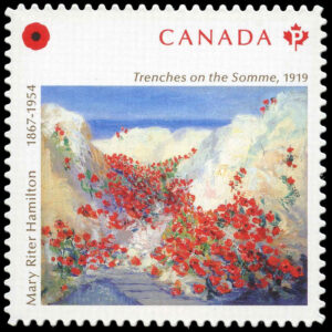 Canada Stamp #3252i - Mary Riter Hamilton - ''Trenches on the Somme'' (2020) P (92¢) Die cut to shape