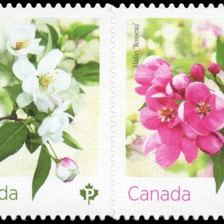 Canada Stamp #3285i - Crabapple Blossoms (2021) 2 x P (92¢) Pair of 2 stamps, die cut to shape